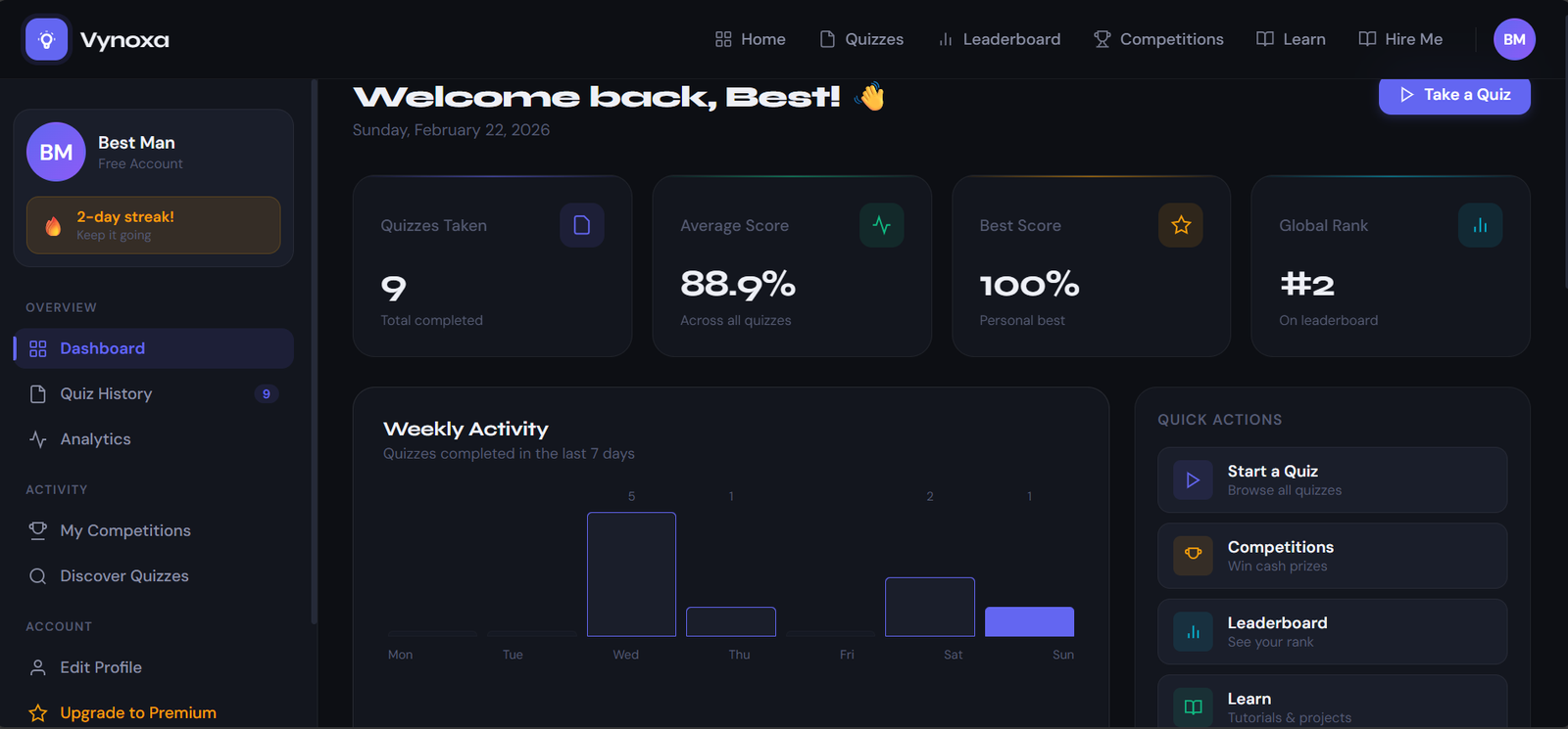 QuizVolt Platform screenshot